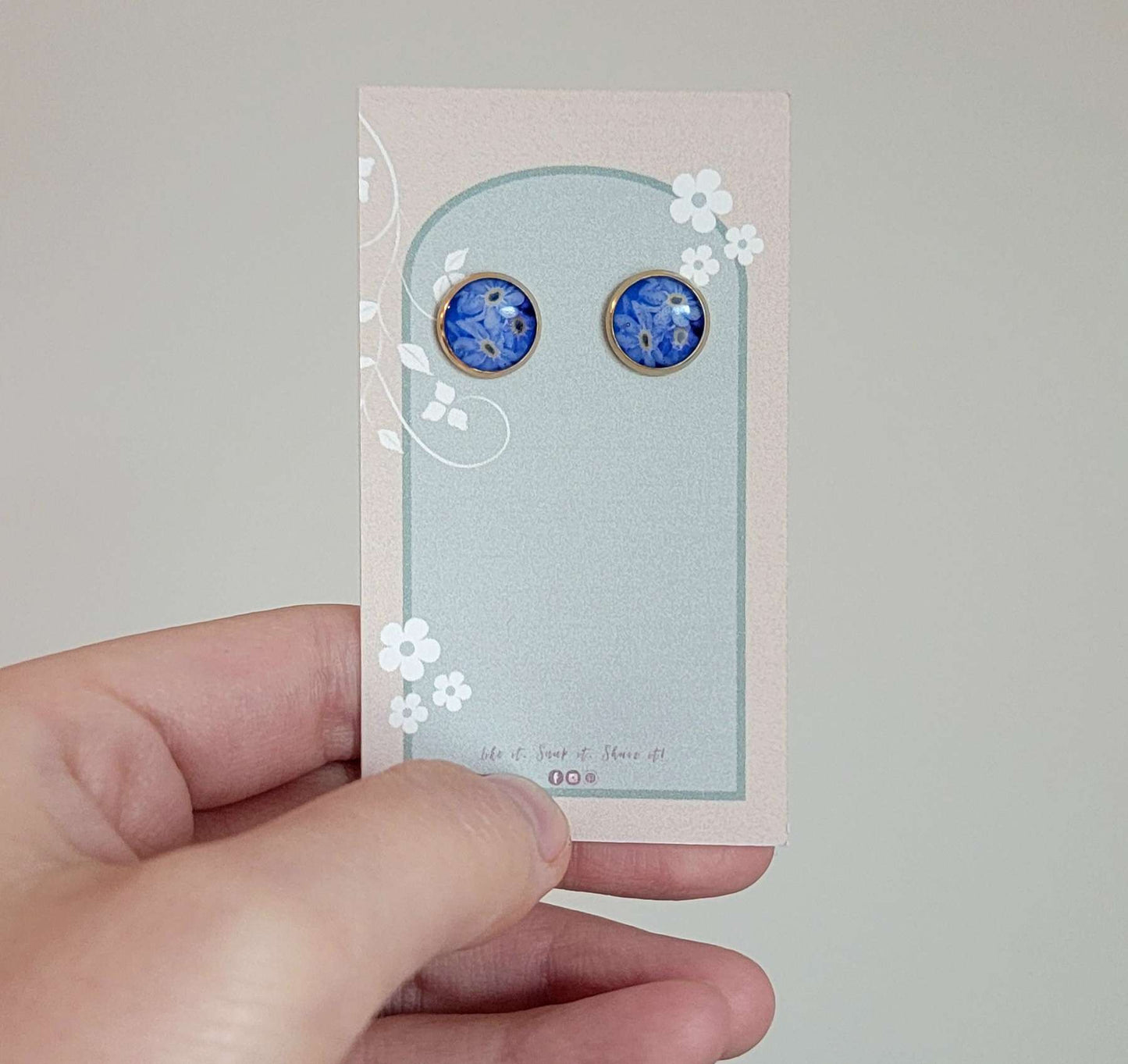 Forget-me-nots photo earrings