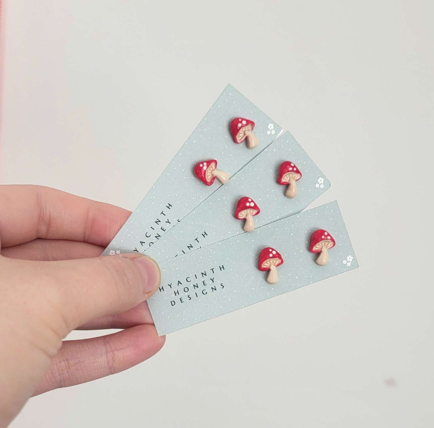 Red Mushroom Earring Studs