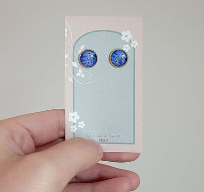 Forget-me-nots photo earrings