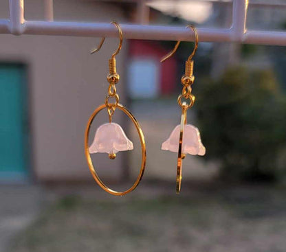 Dainty Hoop Flower Earrings