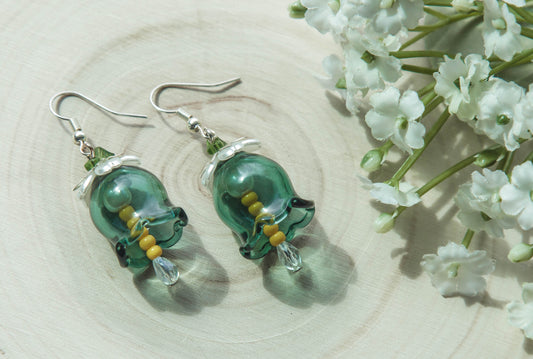 Whimsical fairycore tulip dangle earring