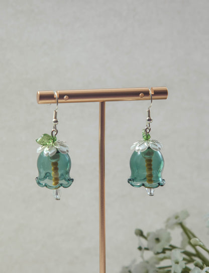 Whimsical fairycore tulip dangle earring