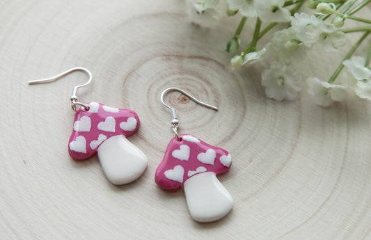 Heart Mushroom Earrings