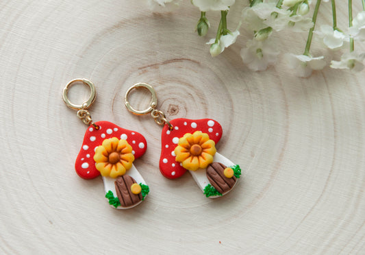 Mushroom Fairy House Earrings