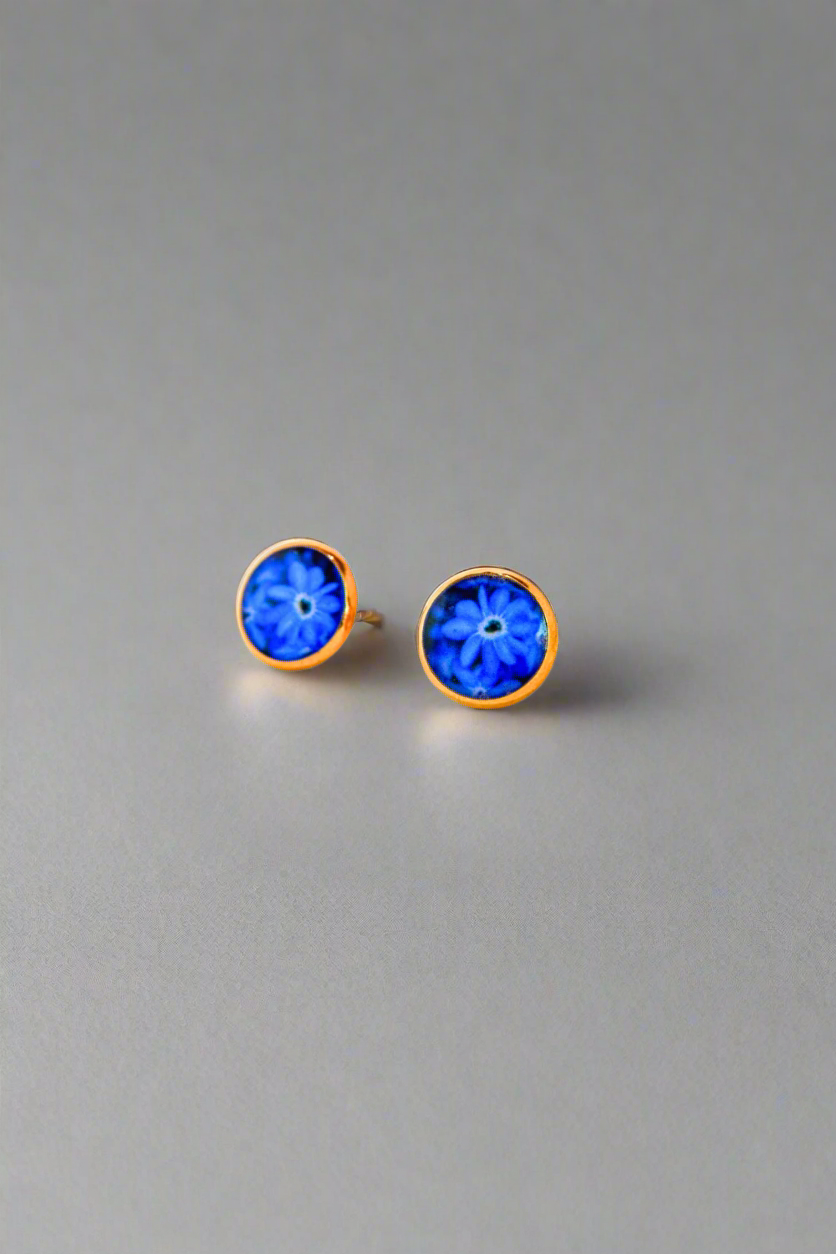 Forget-me-nots photo earrings
