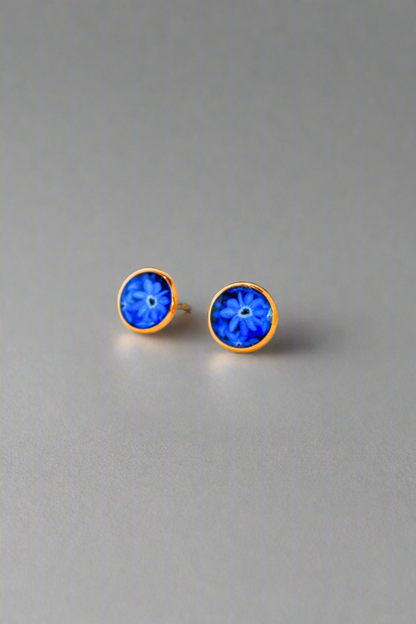 Forget-me-nots photo earrings