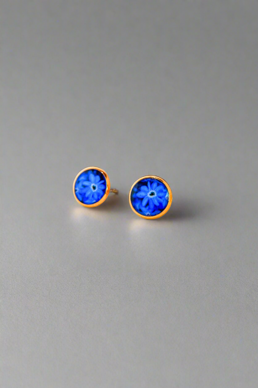 Forget-me-nots photo earrings